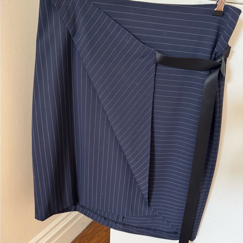 DKNY Navy Pinstripe looks like a wrap Skirt